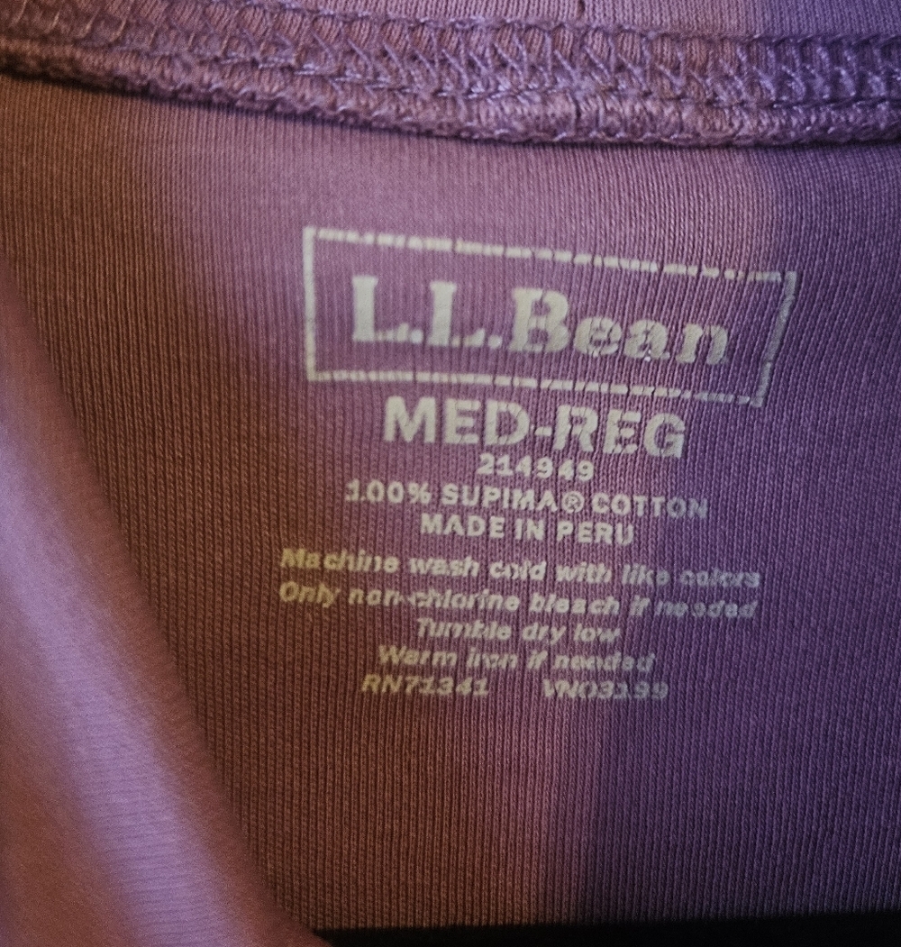 L.L. Bean Purple Cotton Turtleneck Size Medium - Picture 2 of 5